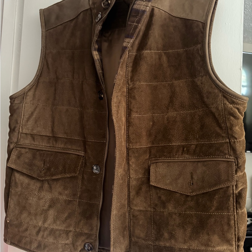 Men's Brown Suede Vest